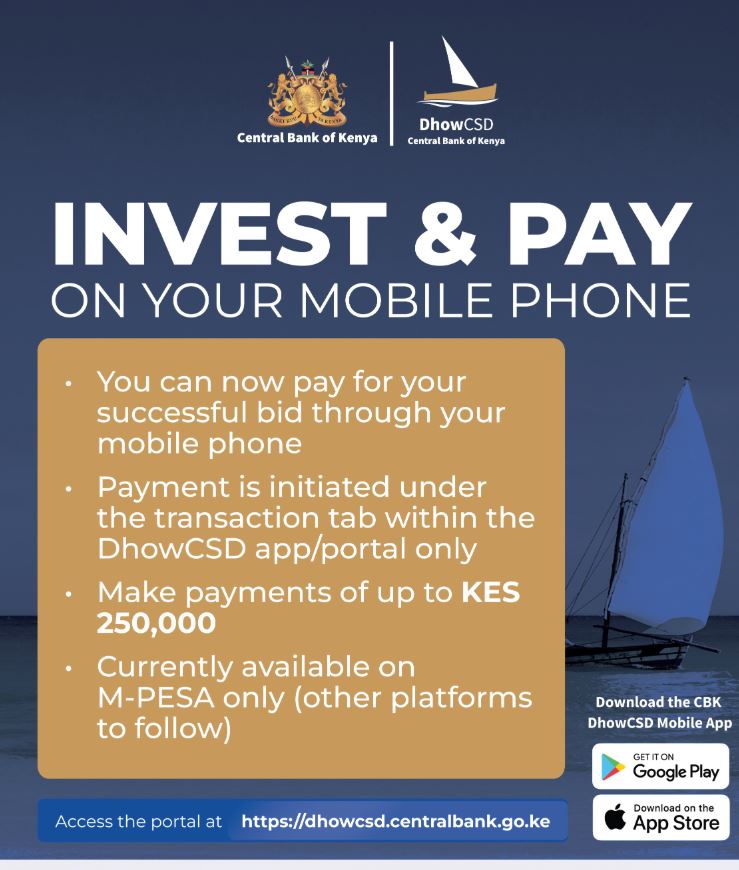 CBK Notice on Paying for Government Securities Bids via  Mpesa (using Mobile Phone)
