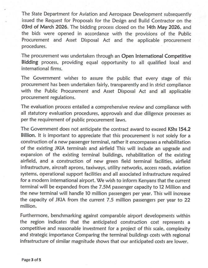 JKIA Modernization and Expansion to Cost KSh154.2 Billion - CS Davis Chirchir - Image 4