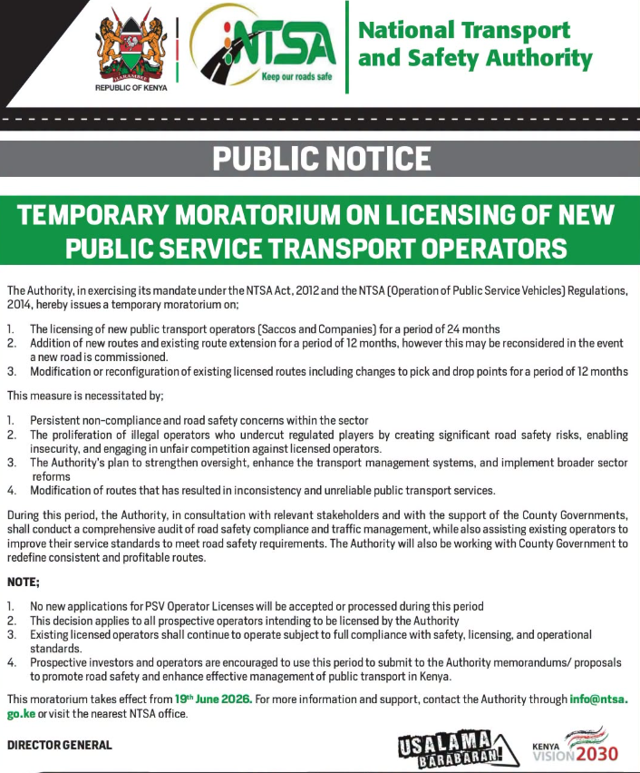 NTSA Halts PSV Licensing and Route Changes for 24 Months - Image 2