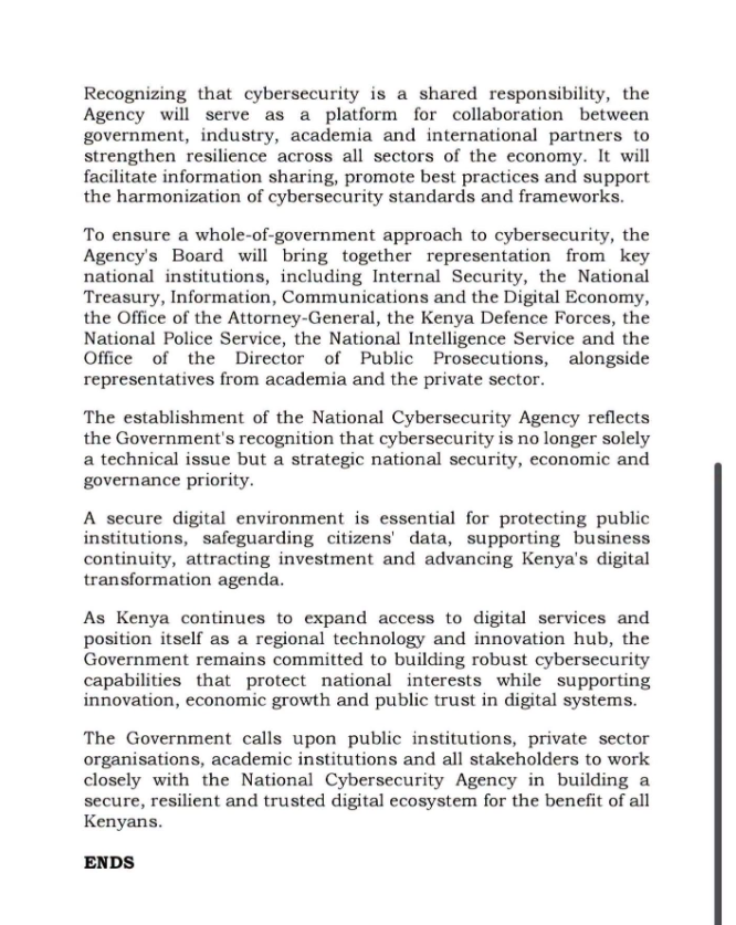 Parliament Approves Setup of National Cybersecurity Agency (NCSA) in Nairobi - Image 4